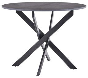 Intrahome Τραπέζι Dammero Intrahome mdf σε ανθρακί απόχρωση με πόδι μαύρο μέταλλο Φ100x75εκ | SKU: INTRAPA-212111190