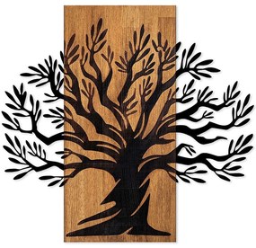 Διακοσμητικό Τοίχου Monumental Tree 899SKL2409 58x67cm Walnut-Black Wallity Μέταλλο,Ξύλο