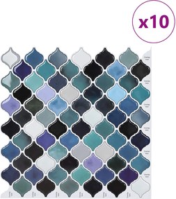 vidaXL Tile Λαμπτήρα 10 pcs Μπλε Πράσινο 27 x 27 εκ.