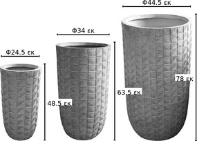 Κασπώ Kallena pakoworld σετ 3τεμ κεραμικό σε γκρι-μπεζ απόχρωση
