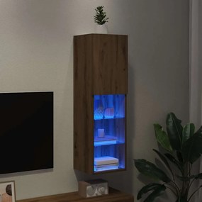 vidaXL Έπιπλο Τηλεόρασης με LED Αρτισιανή Δρυς 30,5x30x102 εκ.