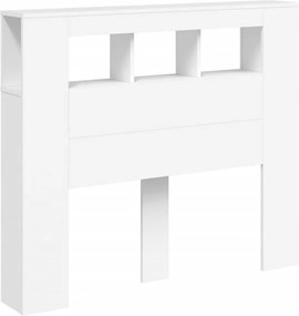 vidaXL Κεφαλάρι Κρεβατιού με LED Λευκό 120x18,5x103,5 εκ Επεξεργ. Ξύλο