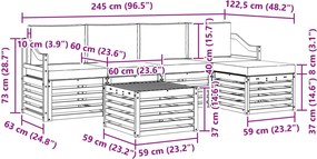 vidaXL Σειρά Καναπέ Εξωτερικού 6 pcs Λευκό και Μπεζ Πολυεστέρας