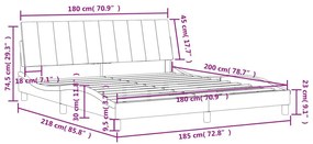 Πλαίσιο Κρεβατιού με Κεφαλάρι Μαύρο 180x200 εκ. Βελούδινο - Μαύρο