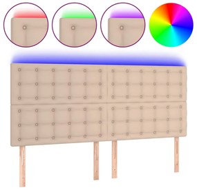 vidaXL Κεφαλάρι Κρεβατιού LED Καπουτσίνο 160x5x118/128 εκ