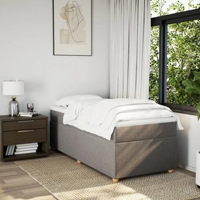 Κρεβάτι Boxspring με Στρώμα Taupe 100 x 200 εκ. Υφασμάτινο - Μπεζ-Γκρι