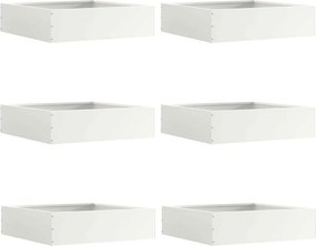 vidaXL Περίγραμμα γκαζόν 6 pcs Λευκό 50 x 50 x 13 εκ Ατσάλι