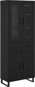 vidaXL Highboard 2 pcs Μαύρη Οξυά 69,5 x 34 x 180 εκ.