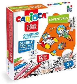 Carioca Puzzle 2σε1 χρωματίζω &quot;Adventures&quot; 35 τεμ. 70x35εκ.  τμχ.