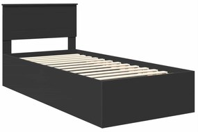 vidaXL Σκελετός Κρεβατιού Μαύρο 75 x 190 cm Επεξεργασμένο ξύλο