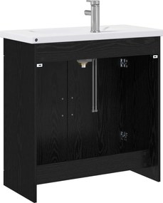 vidaXL Σετ Επίπλων Μπάνιου Μαύρη Δρυς 81 x 40 x 84,5 εκ