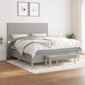 ΚΡΕΒΑΤΙ BOXSPRING ΜΕ ΣΤΡΩΜΑ ΑΝΟΙΧΤΟ ΓΚΡΙ 180X200 ΕΚ. ΥΦΑΣΜΑΤΙΝΟ 3137013