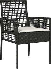 vidaXL Σετ Μπιστρό Κήπου 3 pcs Μαύρο συνθετικό ρατάν