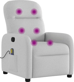 vidaXL καρέκλα ανάκλισης μασάζ Cloud Grey Fabric
