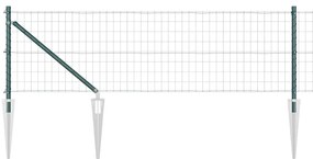 vidaXL Ευρωπαϊκός Φράχτης 13 Στούντιο Πόδια 0.4x50 μ, Γαλβανισμένος Χάλυβας, Πράσινος
