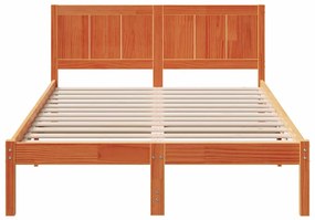 vidaXL Σκελετός Κρεβατιού Καφέ 135 x 190 cm Μασίφ ξύλο πεύκου