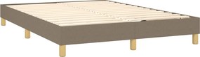 vidaXL Κρεβάτι Boxspring με Στρώμα Taupe 140x200 εκ. Υφασμάτινο