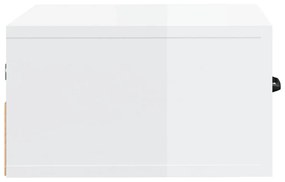 Κομοδίνα Επιτοίχια 2 τεμ. Γυαλιστερό Λευκό 35 x 35 x 20 εκ.   - Λευκό