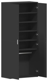 vidaXL Ντουλάπα Παπουτσιών Μαύρη 80x39x180 εκ. Επεξεργασμένο Ξύλο