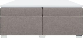 vidaXL Κρεβάτι Boxspring με Στρώμα Taupe 200x200 εκ. Υφασμάτινο