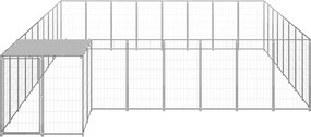 vidaXL Σπιτάκι Σκύλου Ασημί 20,57 μ² Ατσάλινο