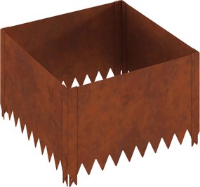 vidaXL Περίγραμμα γκαζόν 4 τμχ. 60 x 60 x 35 cm Ατσάλι Σκ rusty