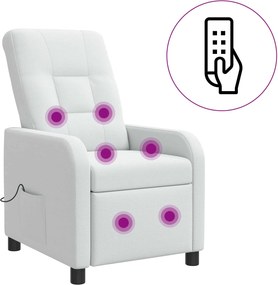 vidaXL Κάθισμα μασάζ Λευκό Ύφασμα