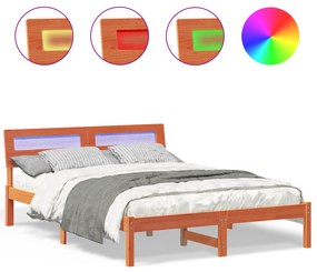 vidaXL Σκελετός Κρεβατιού Καφέ κεριού 120 x 190 cm Μασίφ ξύλο πεύκου