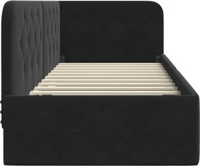 vidaXL Κρεβάτι Γωνίας Μαύρο 80 x 200 cm Βελούδο