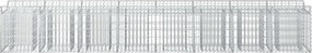 vidaXL Ανασηκωμένο κρεβάτι gabion 2 pcs Ασημί