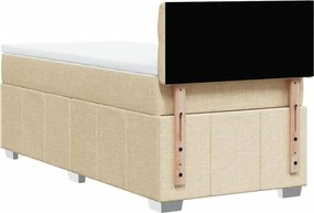 vidaXL Κρεβάτι Boxspring με Στρώμα Κρεμ 80 x 200 εκ. Υφασμάτινο
