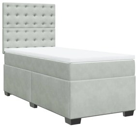 ΚΡΕΒΑΤΙ BOXSPRING ΜΕ ΣΤΡΩΜΑ ΑΝΟΙΧΤΟ ΓΚΡΙ 100X200 ΕΚ. ΒΕΛΟΥΔΙΝΟ 3290846