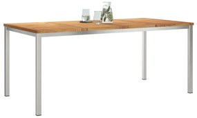 vidaXL Τραπέζι Εξωτερικού Χώρου 180x90x75 cm Μασίφ Ξύλο Teak