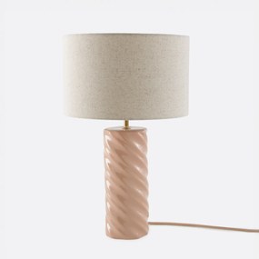 Επιτραπέζιο φωτιστικό από κεραμικό και λινό, Dehen