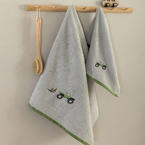 Πετσέτες Παιδικές Mountain (Σετ 2τμχ) Grey-Green Palamaiki Σετ Πετσέτες 70x140cm 100% Βαμβάκι