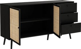 Μπουφές Oslo pakoworld μαύρο-φυσικό 150x39x79εκ