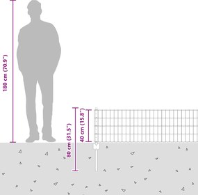 vidaXL Περίφραξη Euro με Στήλη 25 x 0,4 m Γαλβανισμένος Χάλυβας Ασημί