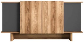 Μπουφές Diana 360ALE1501 180x40x81cm Anthracite-Walnut Particle Board, Melamine