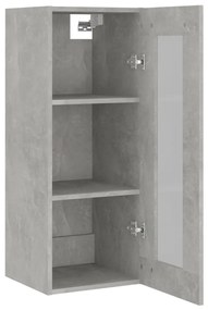 vidaXL Ντουλάπι Γκρι Σκυροδέματος 34,5x34x180 εκ. Επεξεργασμένο Ξύλο
