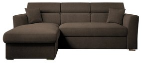 Καναπές Γωνιακός ArteLibre Αριστερή Γωνία AUDREY Σκούρο Καφέ 243x174x80/91cm
