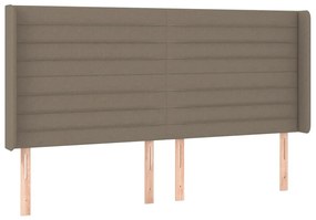 Κρεβάτι Boxspring με Στρώμα &amp; LED Taupe 200x200 εκ. Υφασμάτινο - Μπεζ-Γκρι