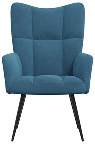 vidaXL Πολυθρόνα Relax Μπλε Βελούδινη