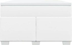vidaXL Κρεβάτι Boxspring με Στρώμα Λευκό 120x190εκ.από Συνθετικό Δέρμα