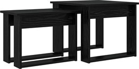 vidaXL Σετ Τραπεζιού Για Καφέ 2 pcs Μαύρη Οξυά Επεξεργασμένο ξύλο