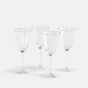 Σετ 4 ποτήρια με πόδι, σχήμα λουλουδιού, LYSSA