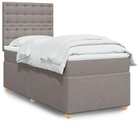 Κρεβάτι Boxspring με Στρώμα Taupe 80x200 εκ. Υφασμάτινο - Μπεζ-Γκρι