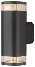 Φωτιστικό Τοίχου - Απλίκα LG2882G 11,2x22,5cm 2xGU10 35W IP54 Dark Grey Aca Aluminium, Glass