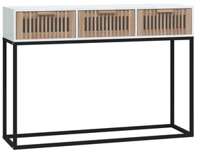 vidaXL Τραπέζι Κονσόλα Λευκό 105x30x75 εκ. Επεξεργασμένο Ξύλο / Σίδερο