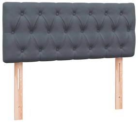 Box Spring Κρεβάτι με στρώμα Σκούρο γκρι 120x220 cm Βελούδινο - Γκρι