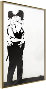 Αφίσα - Banksy: Kissing Coppers II - 30x45 - Χρυσό - Χωρίς πασπαρτού